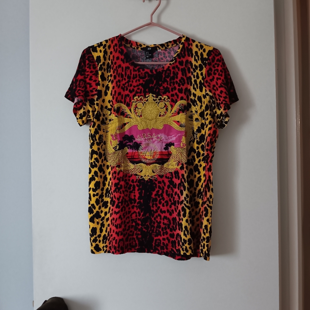 VERSACE x H&M Leopard Multicolor Tee S